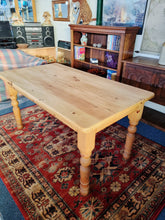 Load image into Gallery viewer, Farmhouse Vintage Scrub Top Pine Dining Table With A Single Drawer
