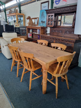 Load image into Gallery viewer, Pine Vintage Farmhouse Scrub Top Dining/Kitchen Table - Charlotte Rose Interiors

