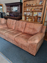 Load image into Gallery viewer, Leather Three Seater Sofa And Matching Arm Chair
