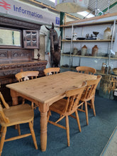 Load image into Gallery viewer, Pine Vintage Farmhouse Scrub Top Dining/Kitchen Table - Charlotte Rose Interiors
