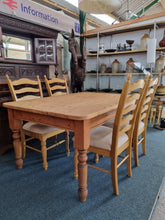 Load image into Gallery viewer, Vintage Pine Farmhouse Scrub Top Dining/Kitchen Table With A Drawer - Charlotte Rose Interiors
