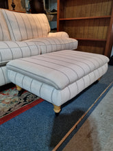 Load image into Gallery viewer, Arundel Sofa In A Lovely Stripe Fabric With Matching Foot Stool - Charlotte Rose Interiors
