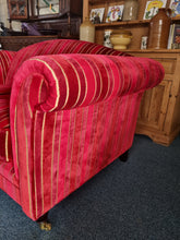 Load image into Gallery viewer, Two Seater Sofa Upholstered In A Deep Red Short Pile Velvet
