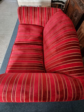 Load image into Gallery viewer, Two Seater Sofa Upholstered In A Deep Red Short Pile Velvet
