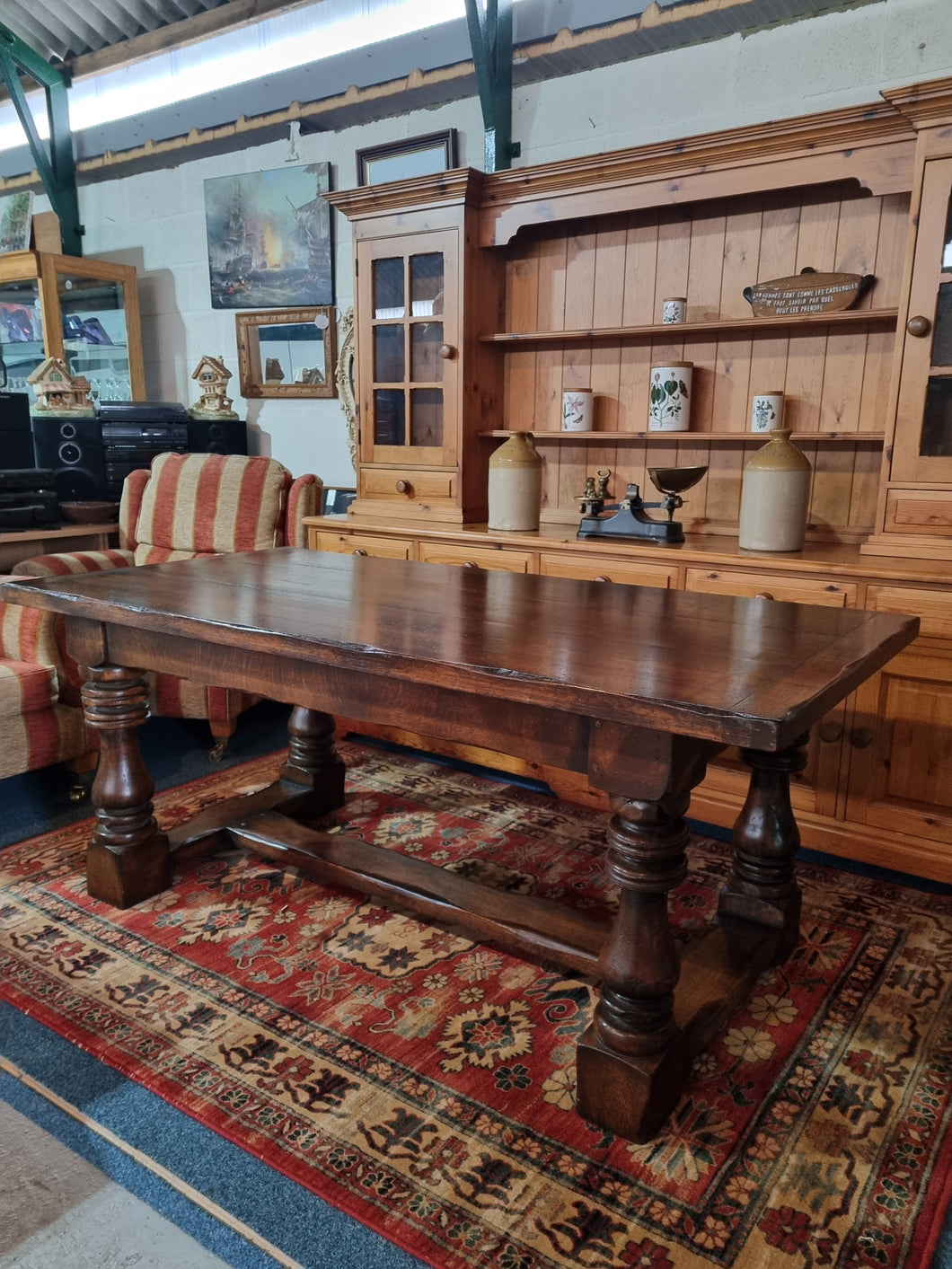 Oak Refectory Table Country Kitchen Farmhouse Table Dining Table