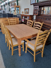 Load image into Gallery viewer, Vintage Pine Farmhouse Scrub Top Dining/Kitchen Table With A Drawer - Charlotte Rose Interiors
