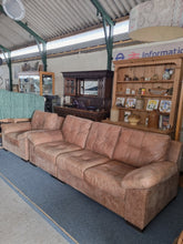 Load image into Gallery viewer, Leather Three Seater Sofa And Matching Arm Chair
