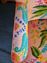 Load image into Gallery viewer, Armchair Upholstered With Decorative Hand Crewel Work Of Flowers
