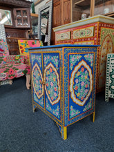 Load image into Gallery viewer, Hand Painted Cabinet/Cupboard Blue Floral
