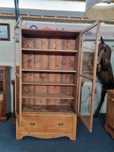 Load image into Gallery viewer, Vintage Glazed Stripped Pine Display Cabinet
