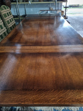 Load image into Gallery viewer, Oak Dining Table And Six Upholstered Dining Chairs
