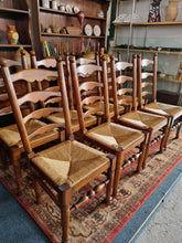 Load image into Gallery viewer, Ladderback Dining Chairs In Ash &amp; Oak Set Of Eight
