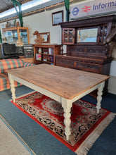 Load image into Gallery viewer, Victorian Antique Pine Kitchen Scrub Top Dining Table
