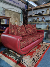 Load image into Gallery viewer, Antique Edwardian Red Leather And Upholstered Sofa
