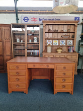 Load image into Gallery viewer, Oak Twin Pedestal Writing Desk
