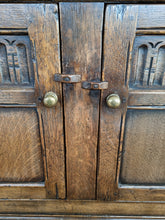 Load image into Gallery viewer, Carved Oak Dresser Base In The Style Of Titchmarsh And Goodwin
