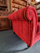 Load image into Gallery viewer, Two Seater Sofa Upholstered In A Deep Red Short Pile Velvet
