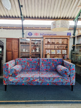 Load image into Gallery viewer, Large Velvet Sofa Upholstered In A Bird Of Paradise Velvet Fabric In Blue
