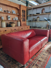 Load image into Gallery viewer, Red Leather Low Back Sofa
