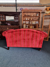 Load image into Gallery viewer, Two Seater Sofa Upholstered In A Deep Red Short Pile Velvet
