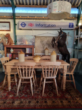 Load image into Gallery viewer, Farmhouse Kitchen Scrub Top Pine Dining Table
