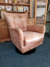 Load image into Gallery viewer, Leather Swivel Chair And Footstool
