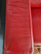 Load image into Gallery viewer, Red Leather Low Back Sofa
