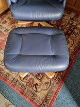 Load image into Gallery viewer, Leather Recliner Swivel Chair &amp; Foot Stool By Swedish Company Soderbergs

