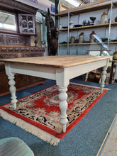 Load image into Gallery viewer, Victorian Antique Pine Kitchen Scrub Top Dining Table
