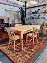 Load image into Gallery viewer, Farmhouse Vintage Scrub Top Pine Dining Table With A Single Drawer

