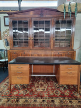 Load image into Gallery viewer, Twin Pedestal Desk &amp; Black Leather Chair
