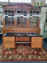 Load image into Gallery viewer, Twin Pedestal Desk &amp; Black Leather Chair
