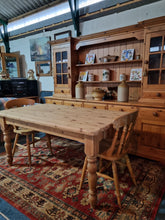 Load image into Gallery viewer, Farmhouse Vintage Scrub Top Pine Dining Table
