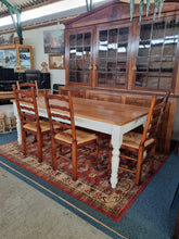 Load image into Gallery viewer, Oak Farmhouse Kitchen Dining Table With Drawer
