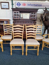 Load image into Gallery viewer, Ladder Back Dining Chairs Set Of Six Four Chairs And Two Carvers - Charlotte Rose Interiors
