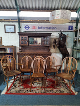 Load image into Gallery viewer, Set Of Six Beech And Elm Windsor Chairs 4+2 - Charlotte Rose Interiors
