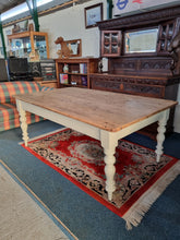 Load image into Gallery viewer, Victorian Antique Pine Kitchen Scrub Top Dining Table
