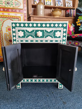 Load image into Gallery viewer, Green Bone Inlay Nightstand Bedside Cabinet
