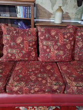 Load image into Gallery viewer, Antique Edwardian Red Leather And Upholstered Sofa
