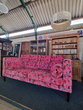 Load image into Gallery viewer, Large Velvet Sofa Upholstered In A Bird Of Paradise Velvet Fabric
