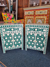 Load image into Gallery viewer, Green Bone Inlay Nightstand Bedside Cabinet
