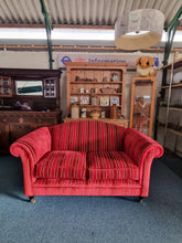 Load image into Gallery viewer, Two Seater Sofa Upholstered In A Deep Red Short Pile Velvet
