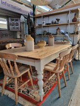 Load image into Gallery viewer, Victorian Antique Pine Kitchen Scrub Top Dining Table
