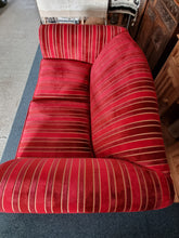 Load image into Gallery viewer, Two Seater Sofa Upholstered In A Deep Red Short Pile Velvet
