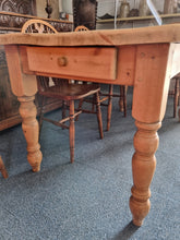 Load image into Gallery viewer, Vintage Farmhouse Scrub Top Pine Dining Table With A Drawer At Each End - Charlotte Rose Interiors
