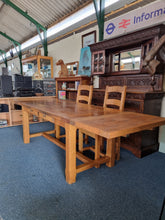Load image into Gallery viewer, French Oak Farmhouse  Extending Dining Table  And Chairs With Matching Cupboard - Charlotte Rose Interiors
