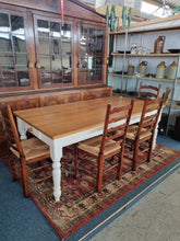 Load image into Gallery viewer, Oak Farmhouse Kitchen Dining Table With Drawer
