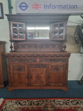 Load image into Gallery viewer, Antique Edwardian Carved Oak Court Cupboard
