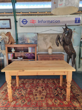 Load image into Gallery viewer, Farmhouse Vintage Scrub Top Pine Dining Table With A Single Drawer
