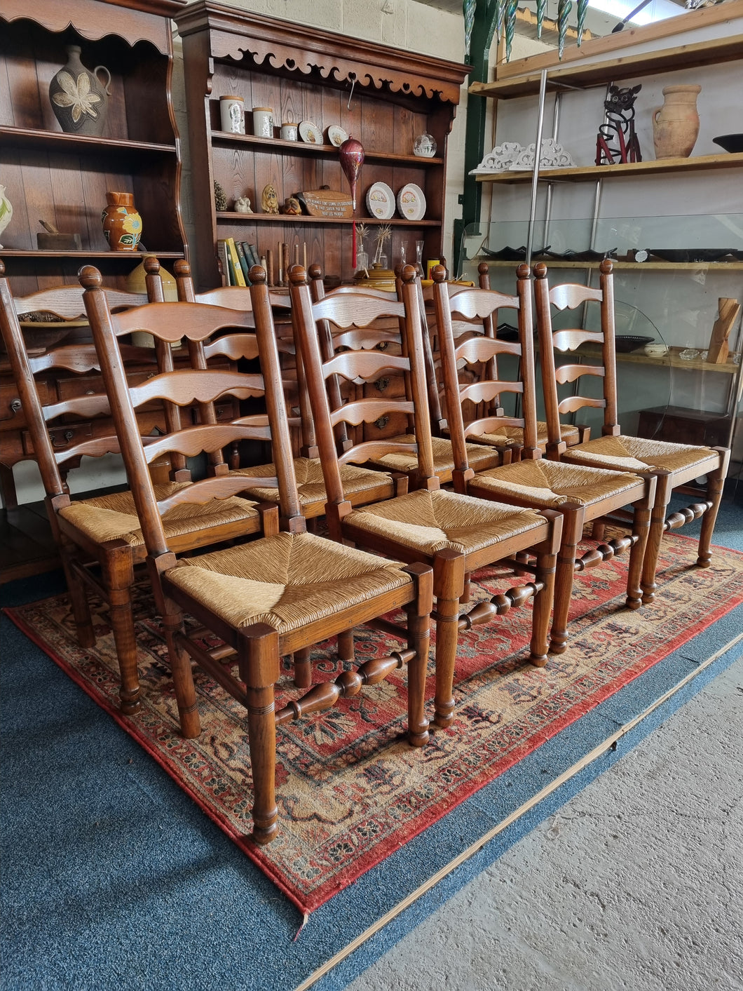 Ladderback Dining Chairs In Ash & Oak Set Of Eight